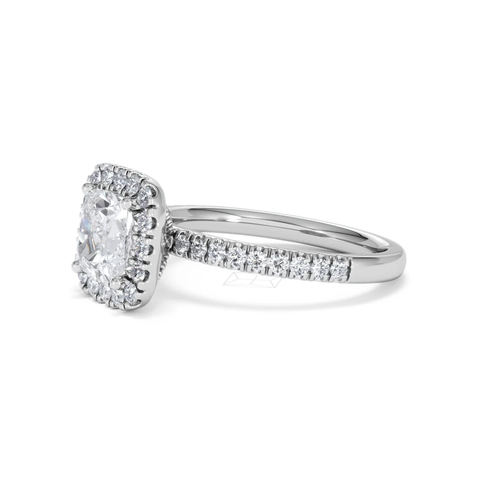 2.05ct Beatrice Lab Diamond Halo Engagement Ring in Platinum F/VS1