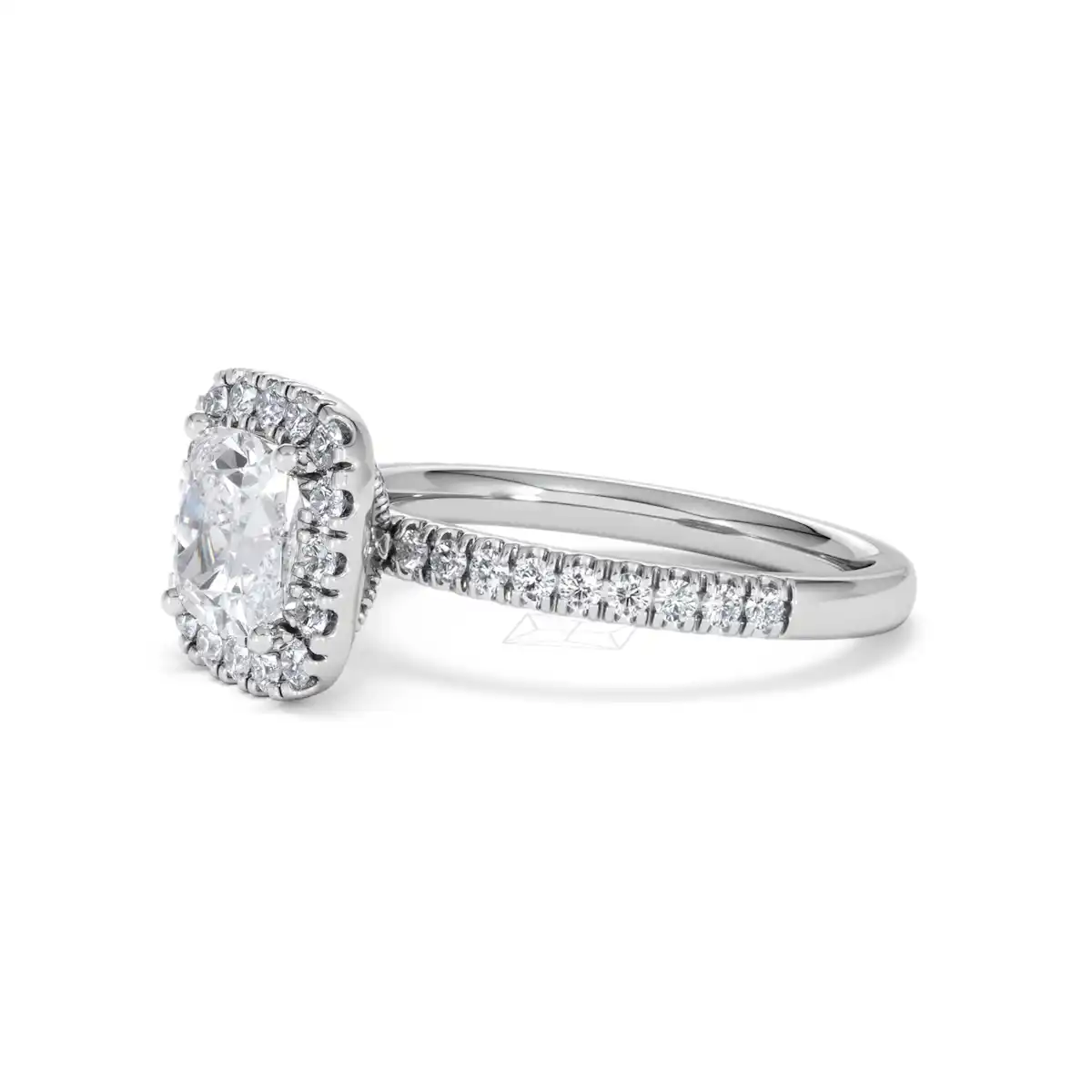 2.05ct Beatrice Lab Diamond Halo Engagement Ring 18K White Gold F/VS1