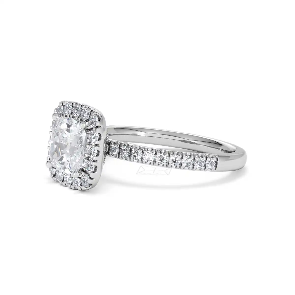 2.05ct Beatrice Lab Diamond Halo Engagement Ring 18K White Gold F/VS1