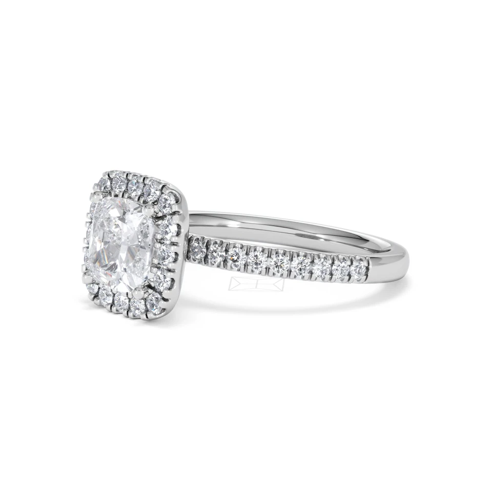 2.05ct Beatrice Lab Diamond Halo Engagement Ring in Platinum F/VS1