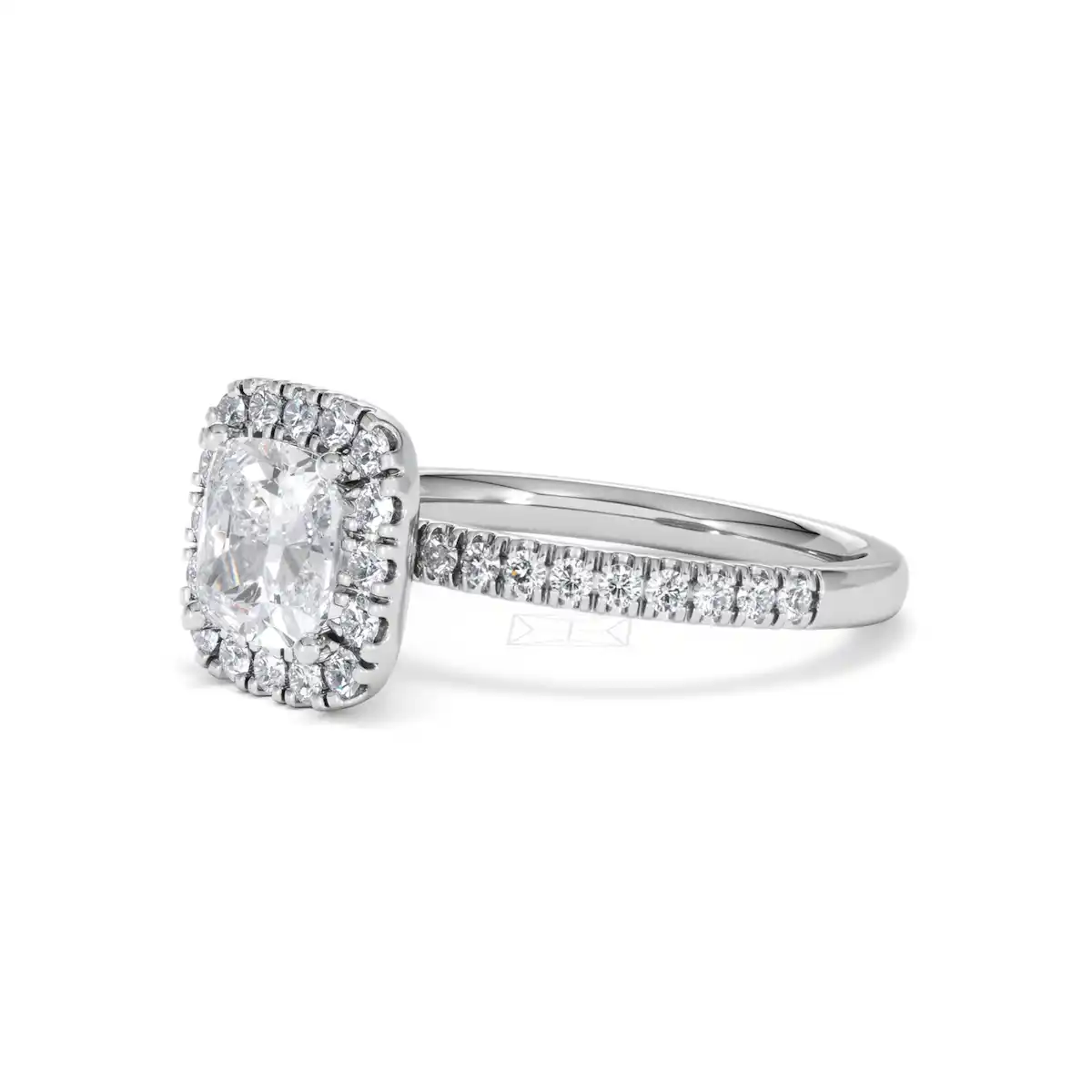 2.05ct Beatrice Lab Diamond Halo Engagement Ring 18K White Gold F/VS1