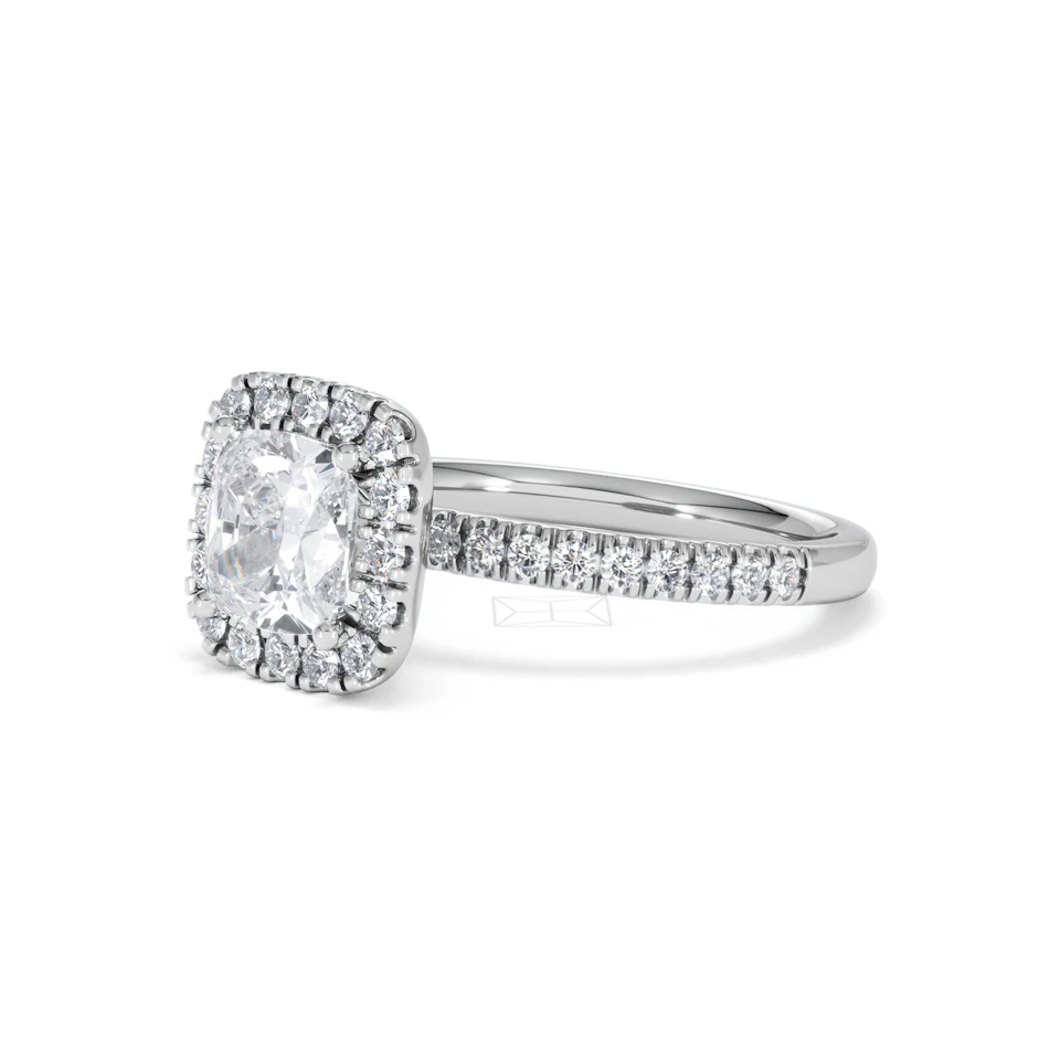 2.05ct Beatrice Lab Diamond Halo Engagement Ring in Platinum F/VS1