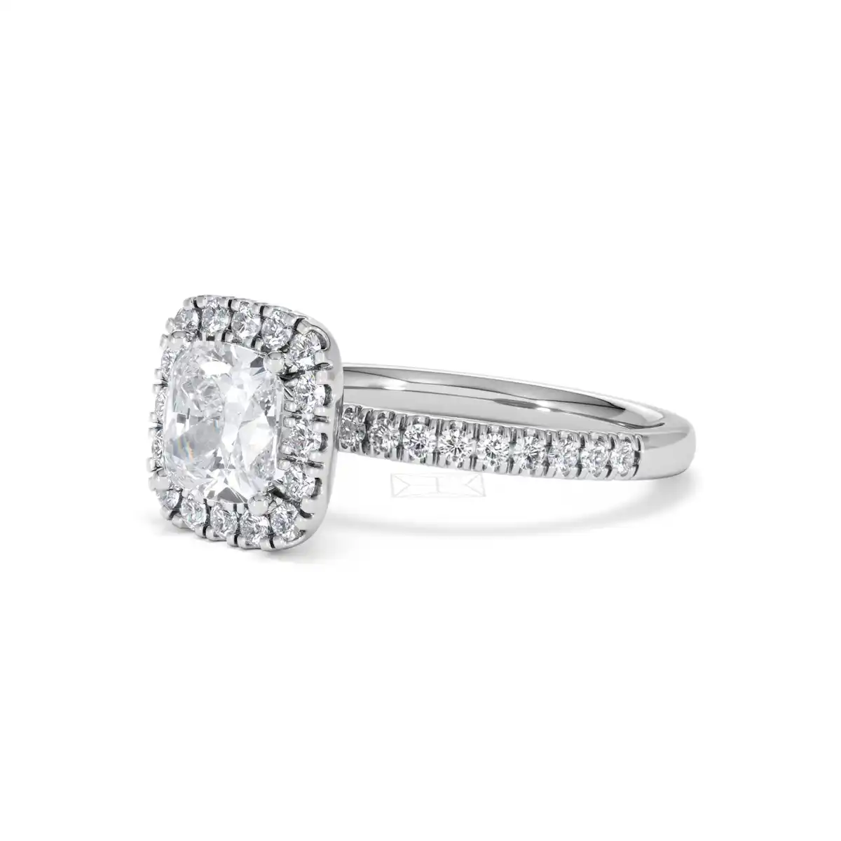 2.05ct Beatrice Lab Diamond Halo Engagement Ring 18K White Gold F/VS1