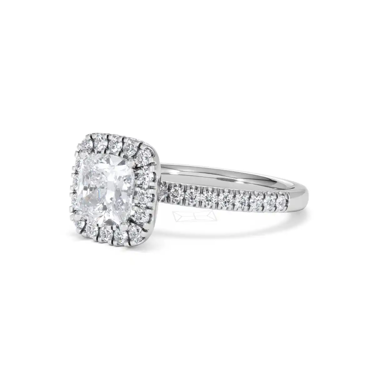 2.05ct Beatrice Lab Diamond Halo Engagement Ring 18K White Gold F/VS1