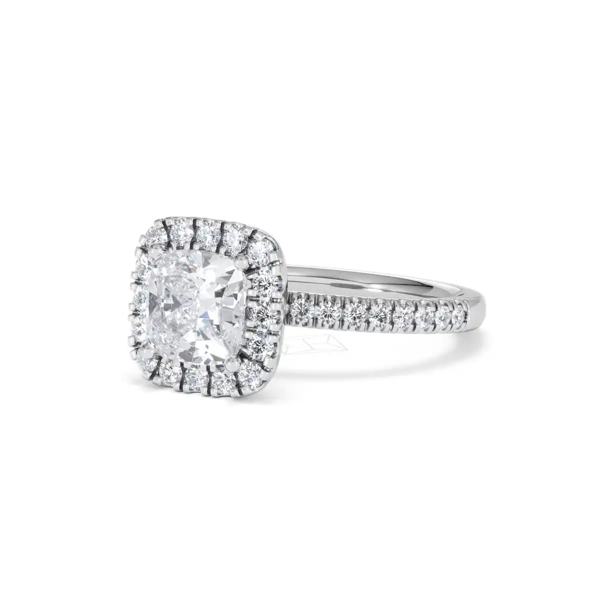 2.05ct Beatrice Lab Diamond Halo Engagement Ring 18K White Gold F/VS1