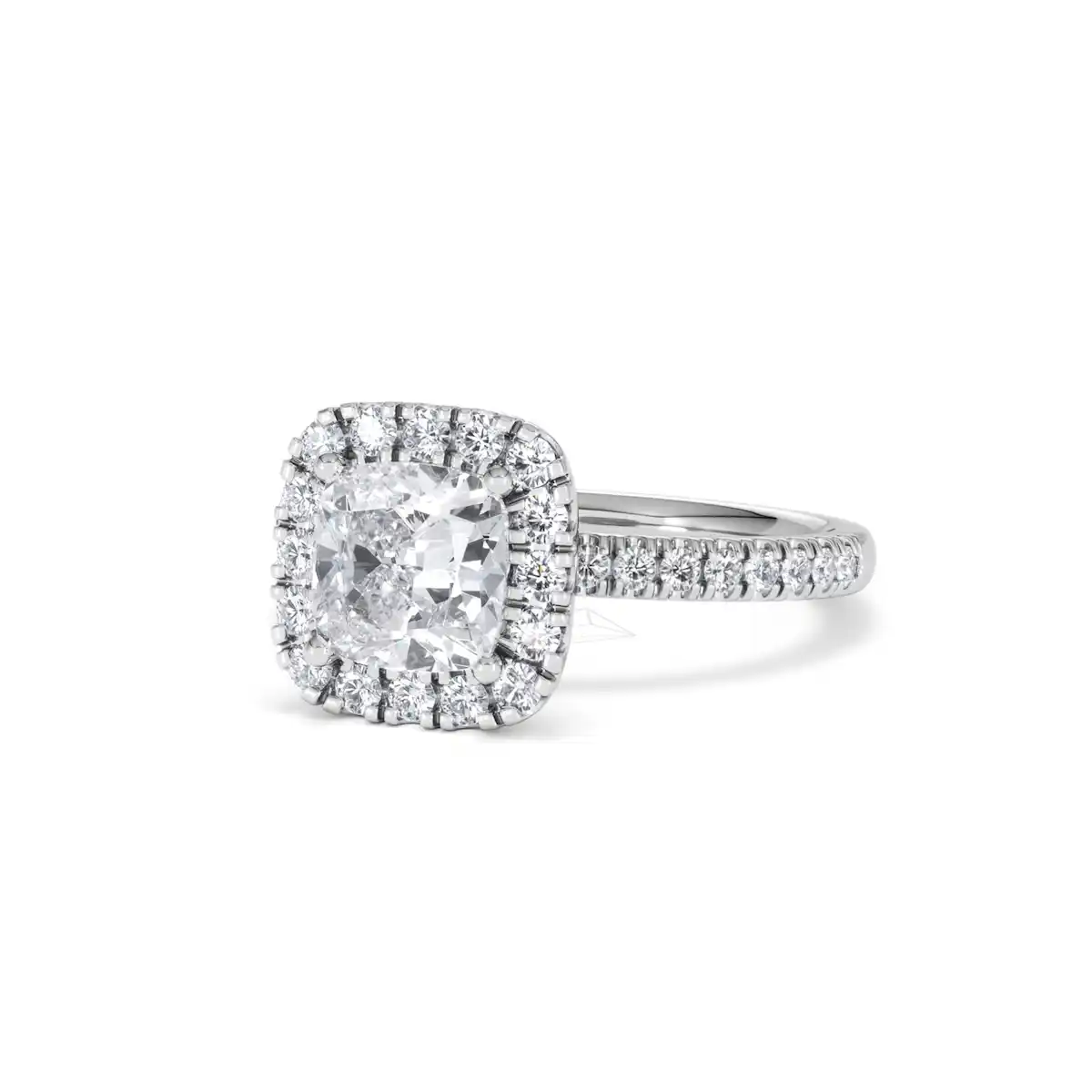 2.05ct Beatrice Lab Diamond Halo Engagement Ring 18K White Gold F/VS1