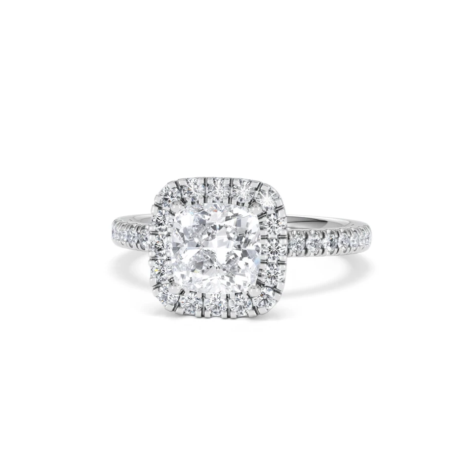 2.05ct Beatrice Lab Diamond Halo Engagement Ring in Platinum F/VS1