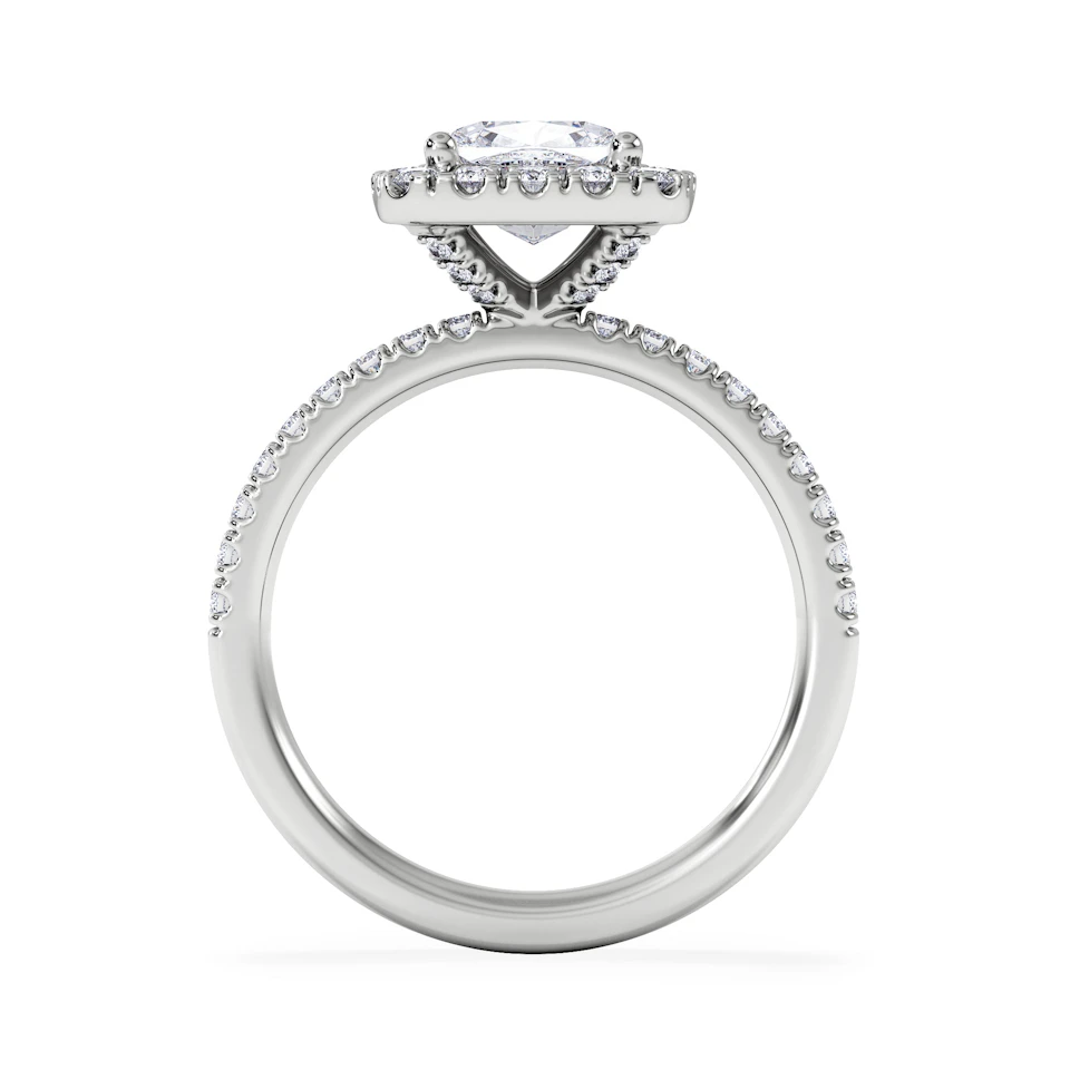 2.05ct Beatrice Lab Diamond Halo Engagement Ring in Platinum F/VS1