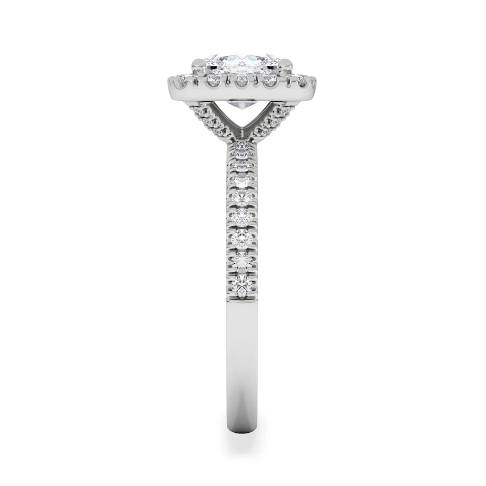 2.05ct Beatrice Lab Diamond Halo Engagement Ring in Platinum F/VS1