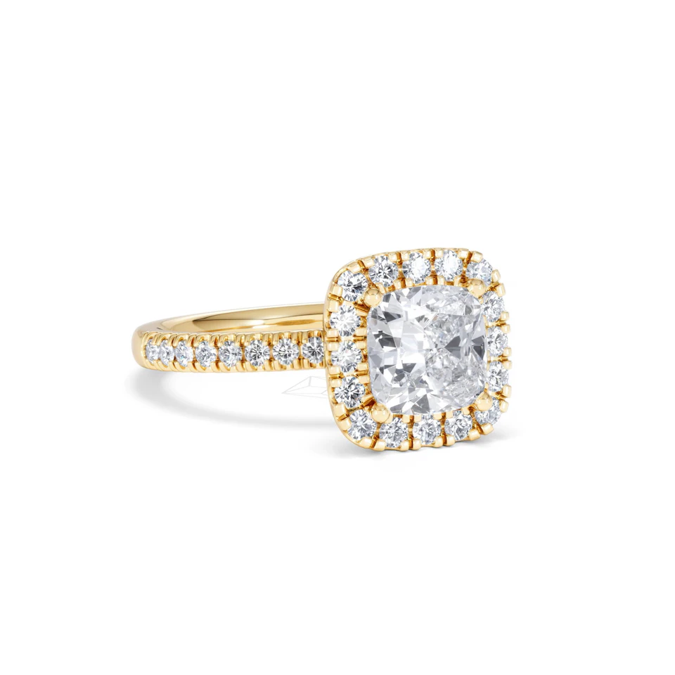 2.05ct Beatrice Lab Diamond Halo Engagement Ring in 18K Gold F/VS1