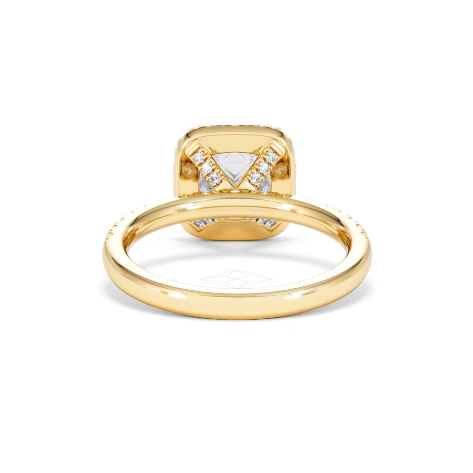 2.05ct Beatrice Lab Diamond Halo Engagement Ring in 18K Gold F/VS1