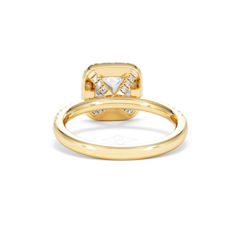 2.05ct Beatrice Lab Diamond Halo Engagement Ring in 18K Gold F/VS1