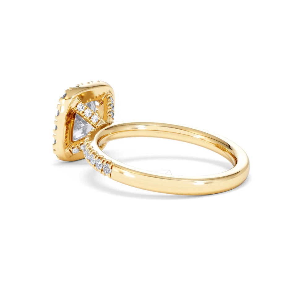 2.05ct Beatrice Lab Diamond Halo Engagement Ring in 18K Gold F/VS1