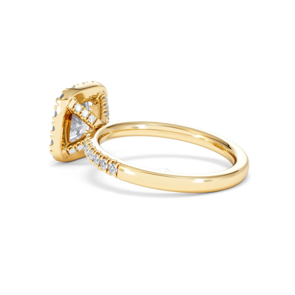 2.05ct Beatrice Lab Diamond Halo Engagement Ring in 18K Gold F/VS1