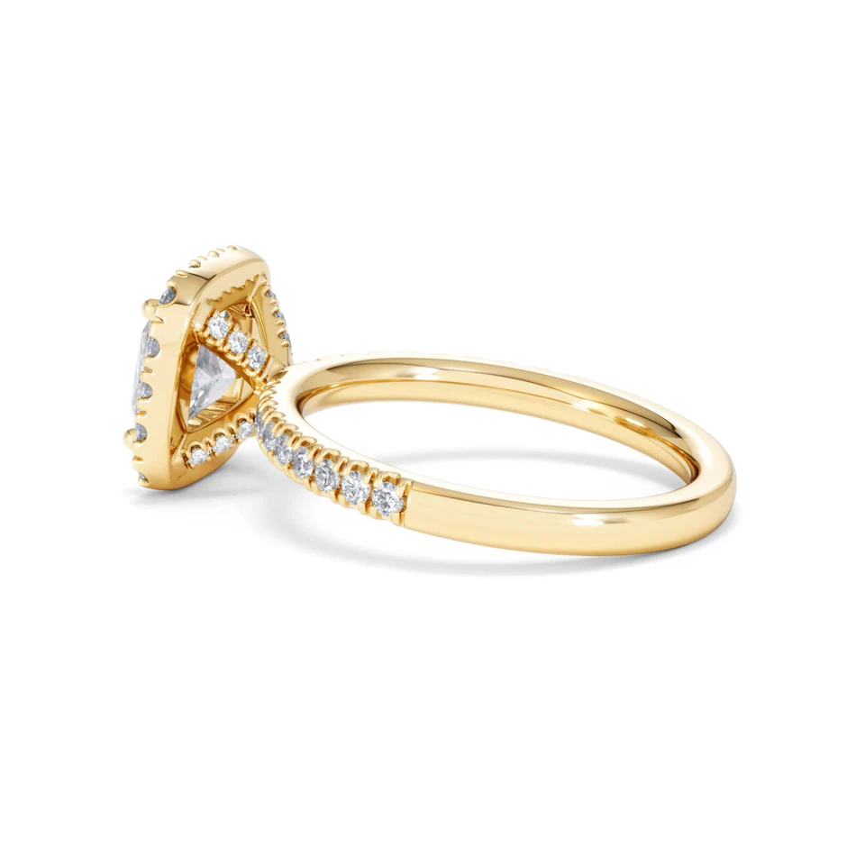 2.05ct Beatrice Lab Diamond Halo Engagement Ring in 18K Gold F/VS1