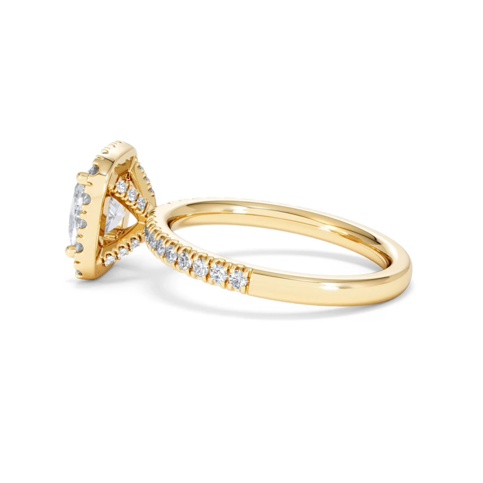 2.05ct Beatrice Lab Diamond Halo Engagement Ring in 18K Gold F/VS1