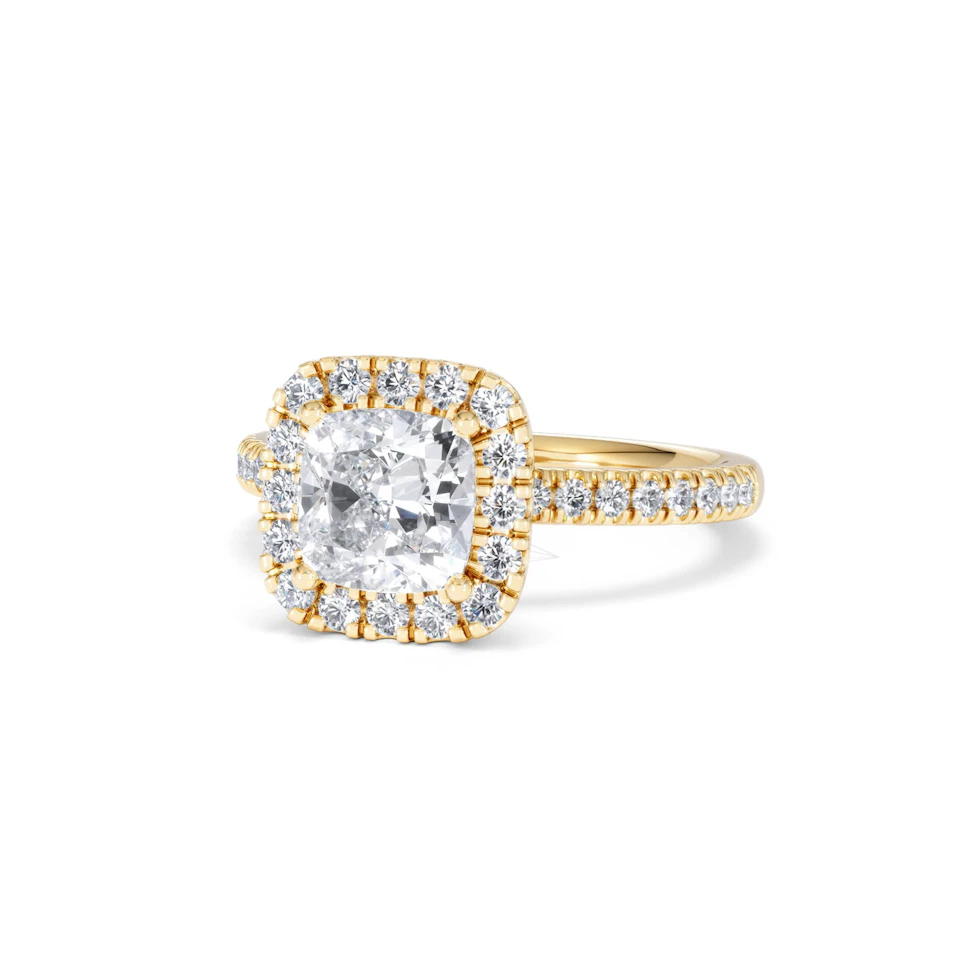2.05ct Beatrice Lab Diamond Halo Engagement Ring in 18K Gold F/VS1