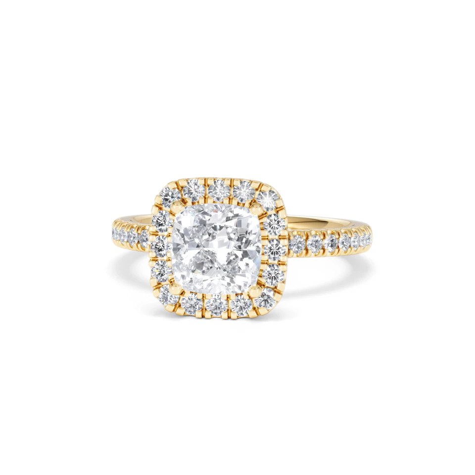 2.05ct Beatrice Lab Diamond Halo Engagement Ring in 18K Gold F/VS1