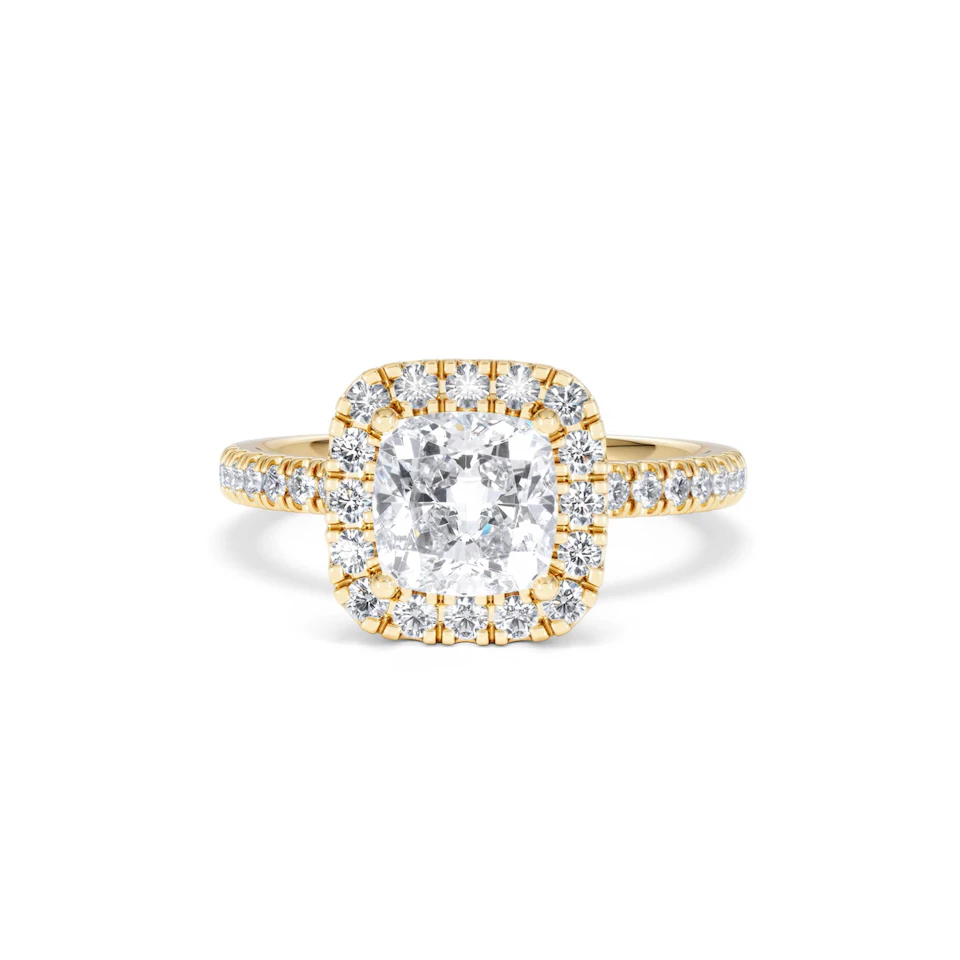 2.05ct Beatrice Lab Diamond Halo Engagement Ring in 18K Gold F/VS1