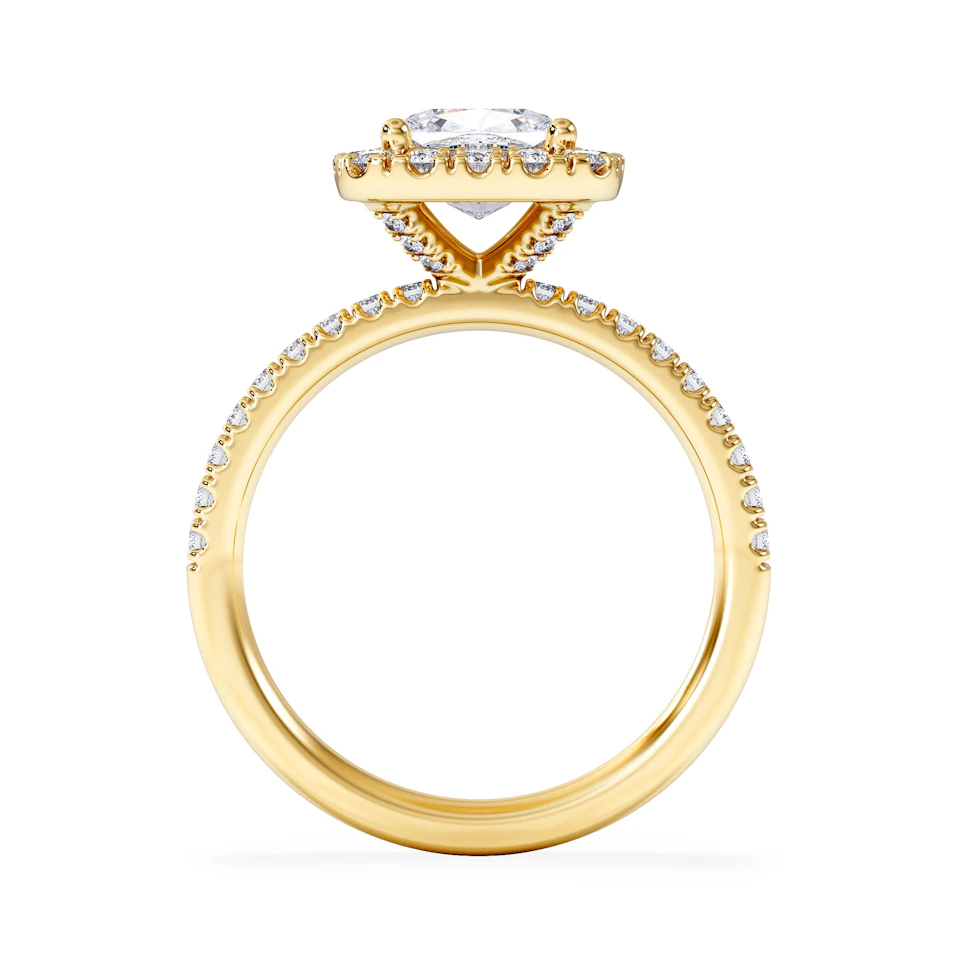 2.05ct Beatrice Lab Diamond Halo Engagement Ring in 18K Gold F/VS1