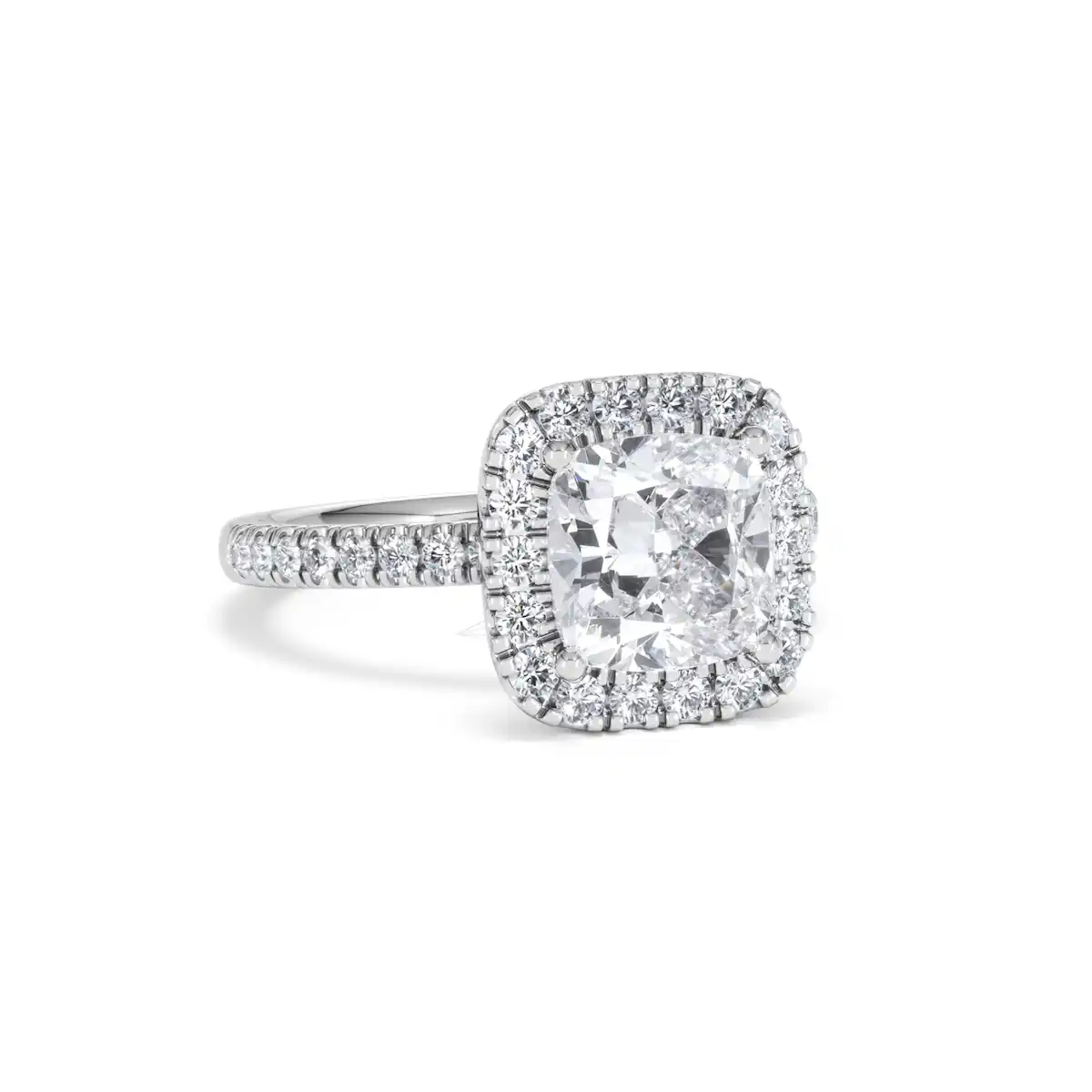 2.60ct Beatrice Lab Diamond Halo Engagement Ring 18K White Gold F/VS1