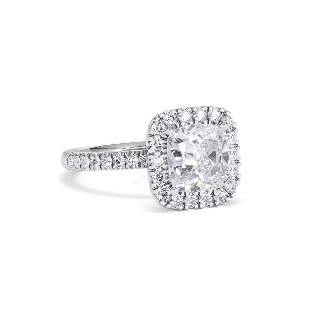 2.60ct Beatrice Lab Diamond Halo Engagement Ring 18K White Gold F/VS1