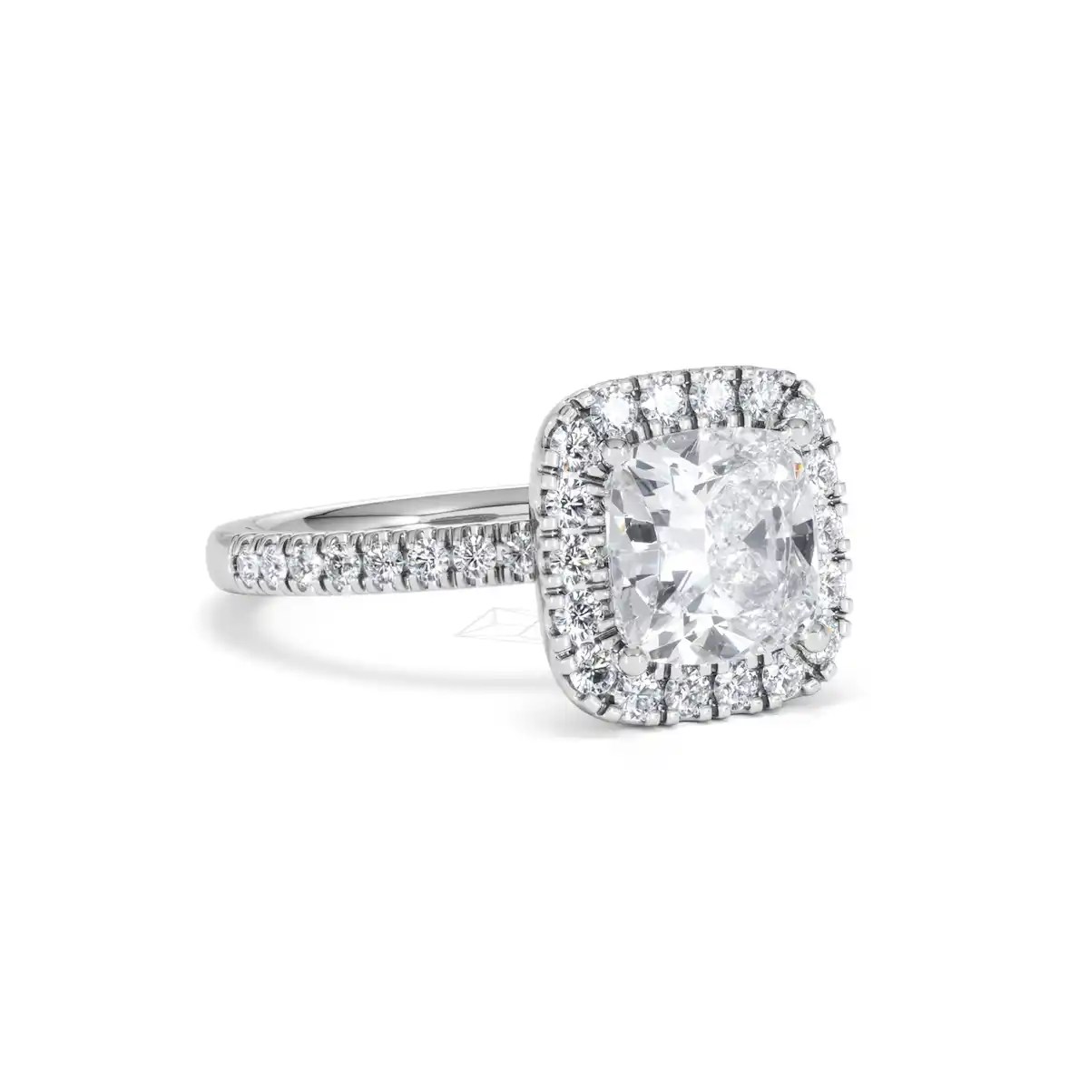 2.60ct Beatrice Lab Diamond Halo Engagement Ring 18K White Gold F/VS1