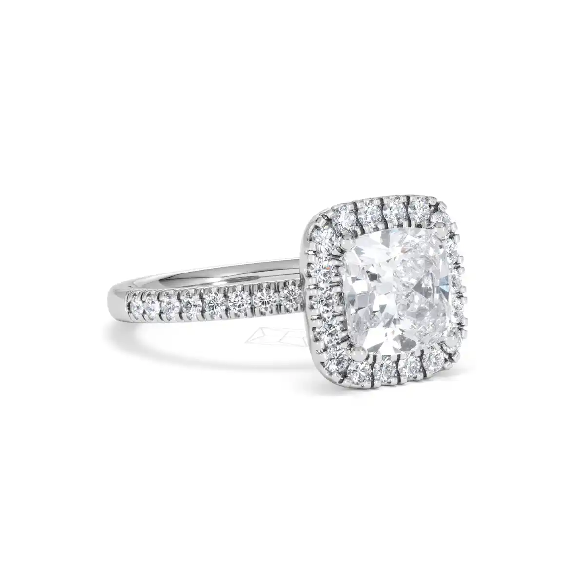 2.60ct Beatrice Lab Diamond Halo Engagement Ring 18K White Gold F/VS1