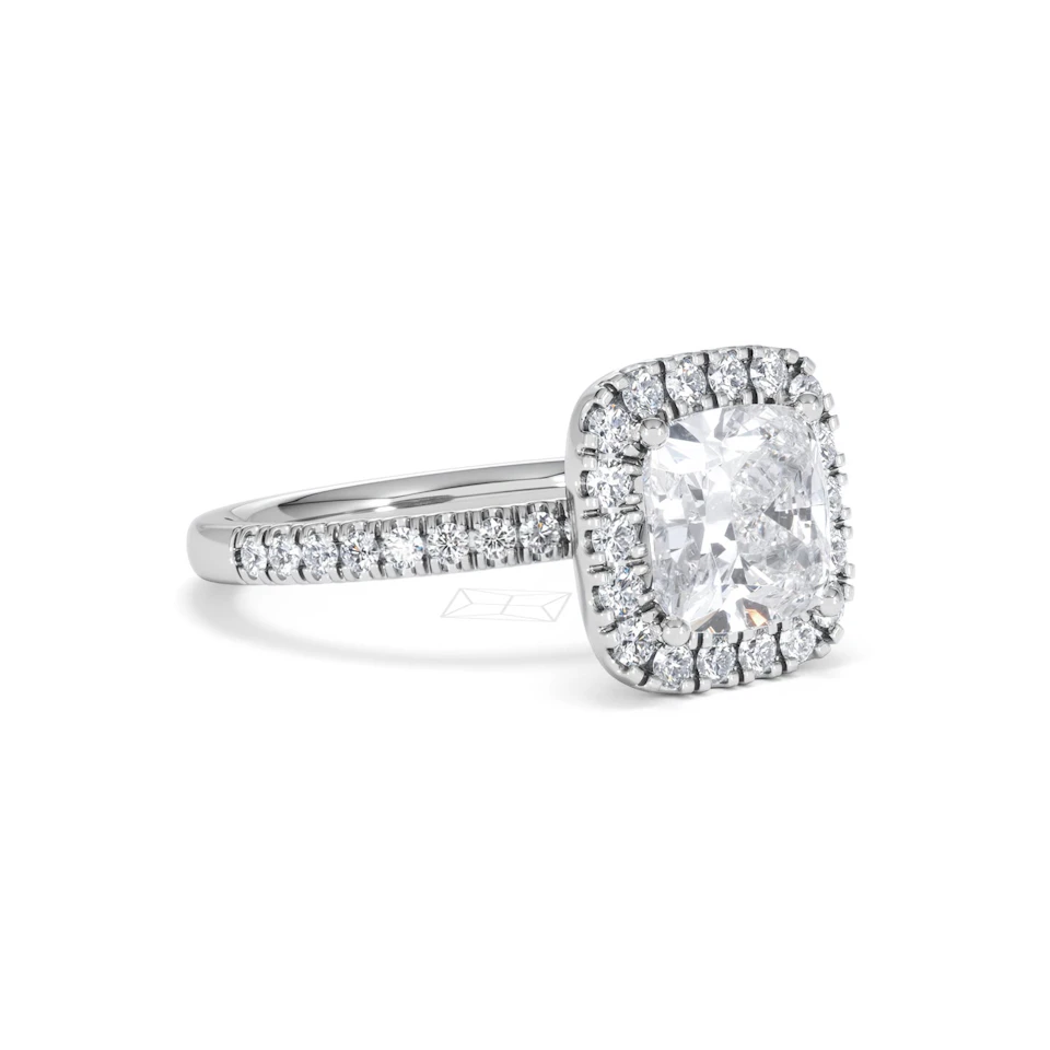 2.60ct Beatrice Lab Diamond Halo Engagement Ring in Platinum F/VS1