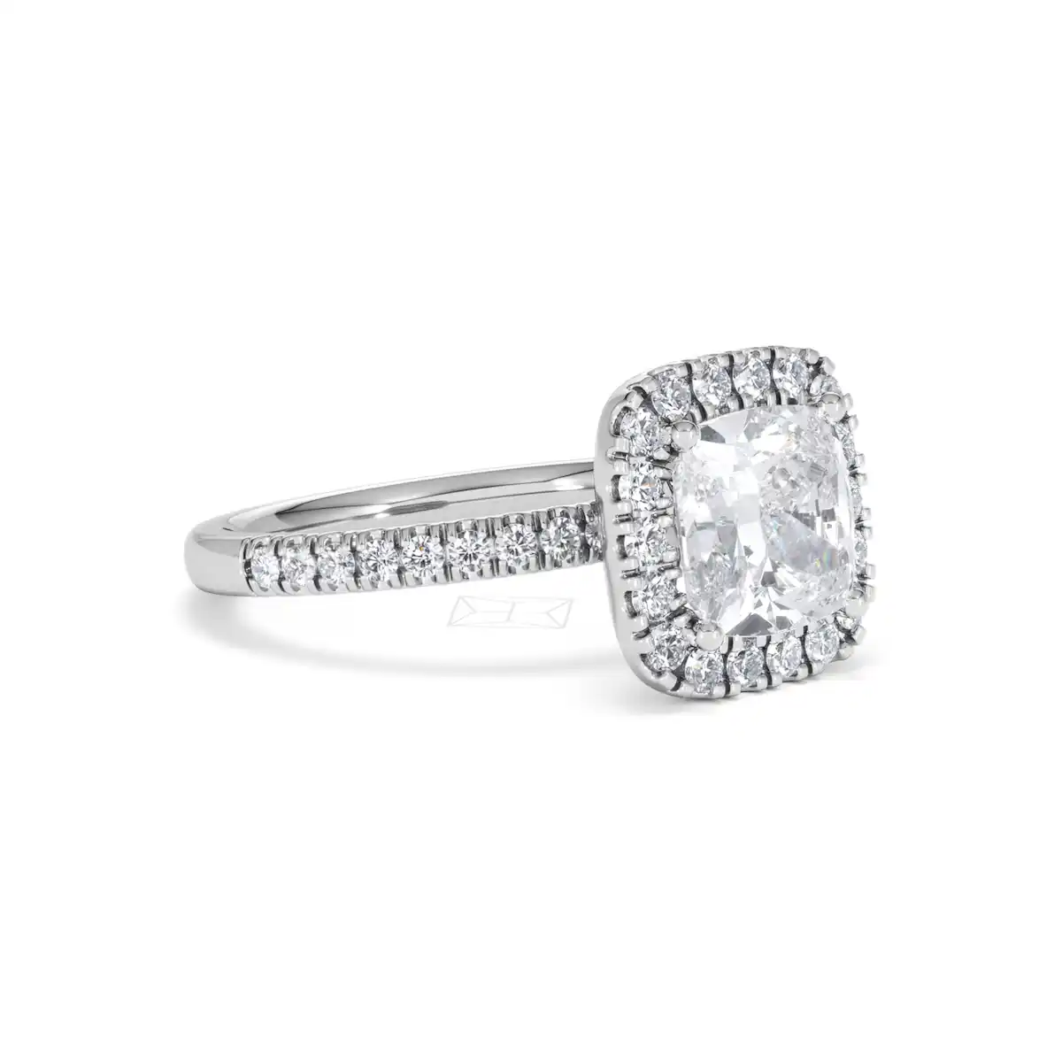 2.60ct Beatrice Lab Diamond Halo Engagement Ring 18K White Gold F/VS1