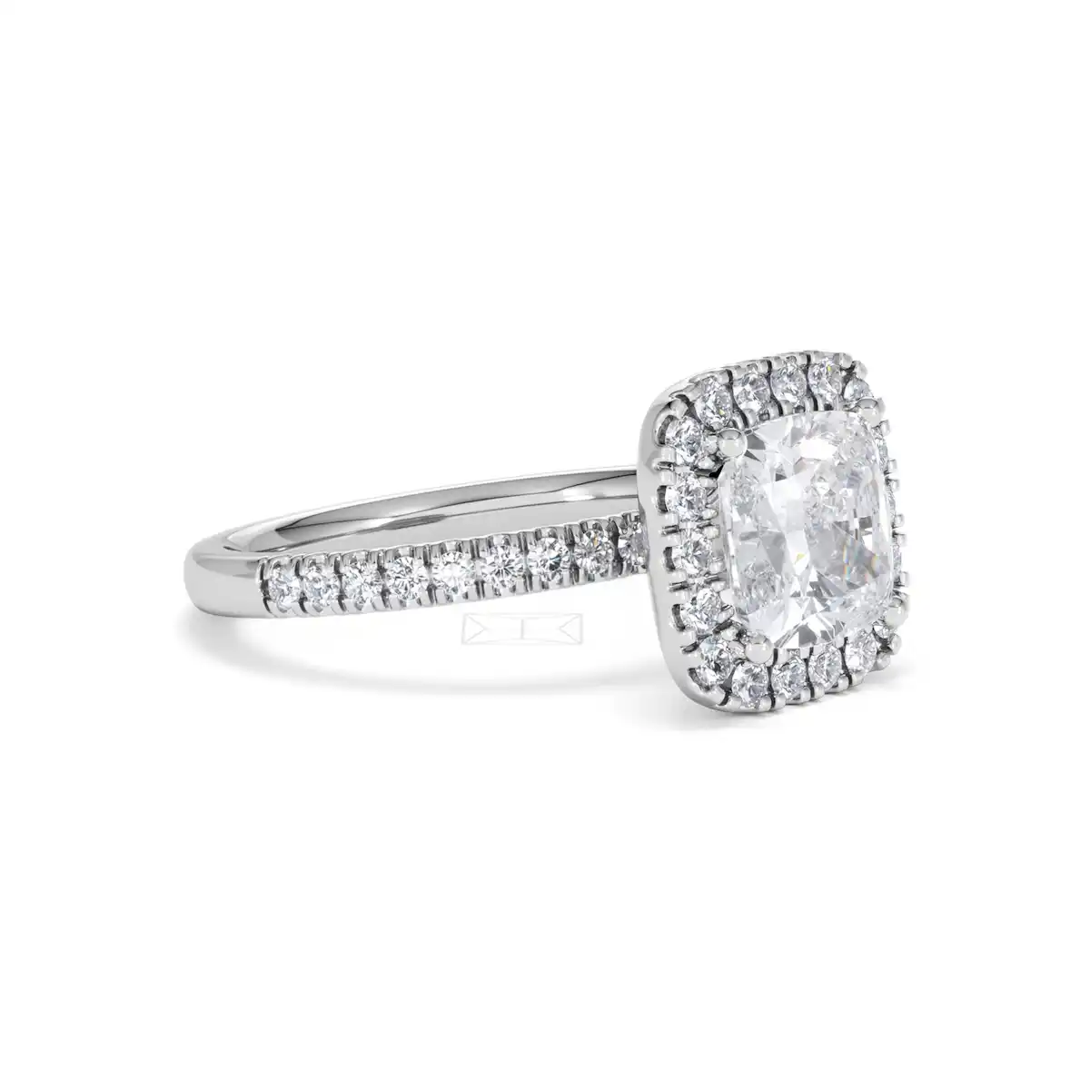 2.60ct Beatrice Lab Diamond Halo Engagement Ring 18K White Gold F/VS1