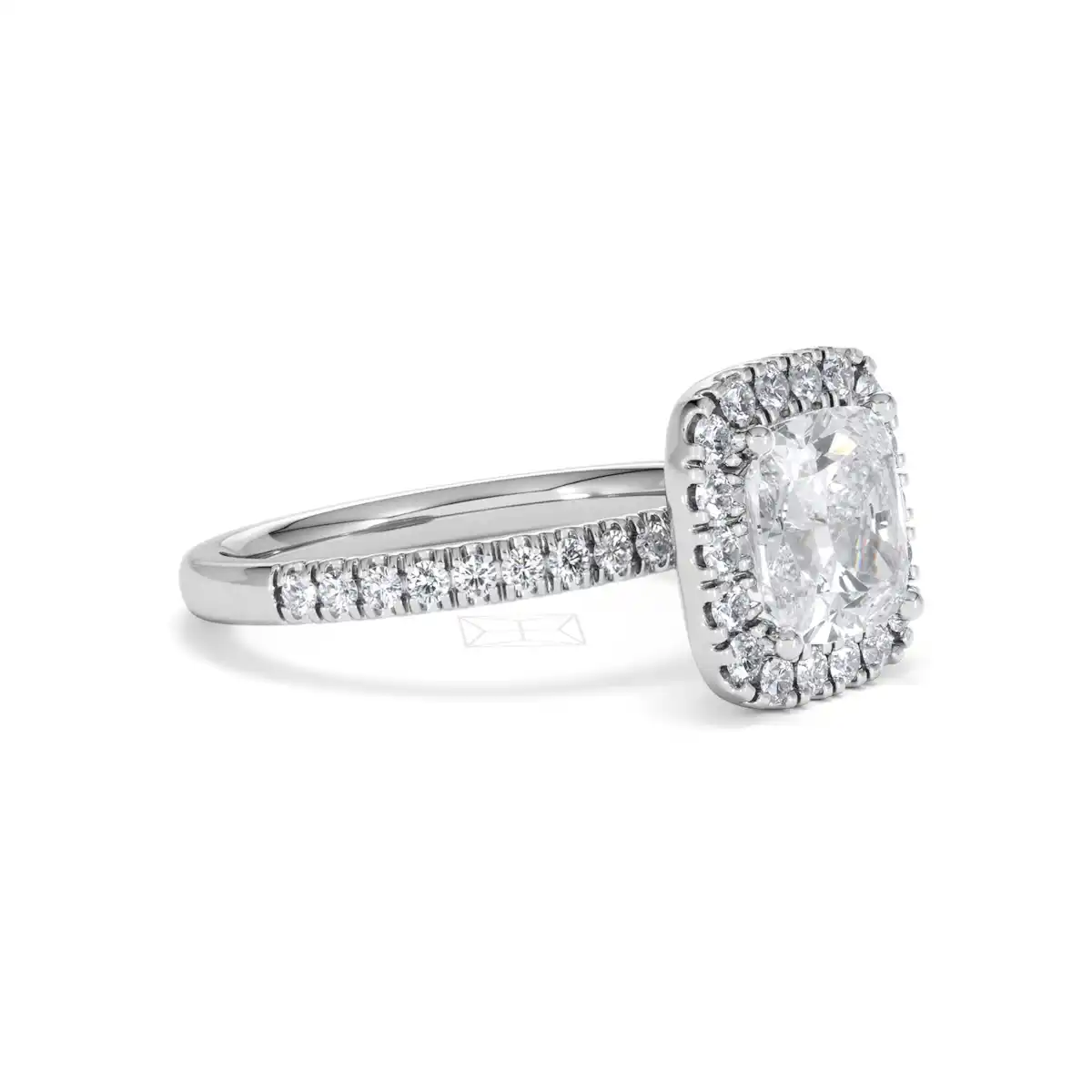 2.60ct Beatrice Lab Diamond Halo Engagement Ring 18K White Gold F/VS1