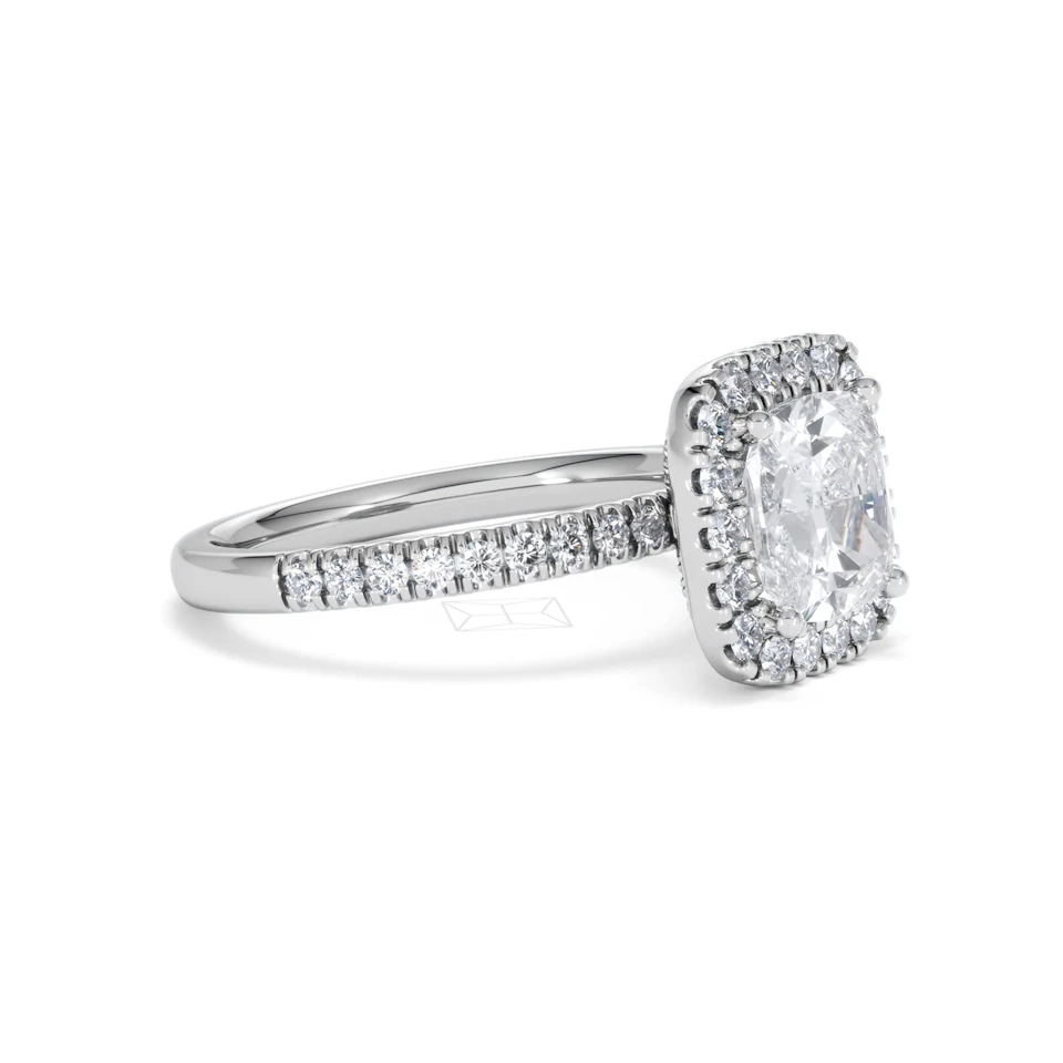 2.60ct Beatrice Lab Diamond Halo Engagement Ring in Platinum F/VS1
