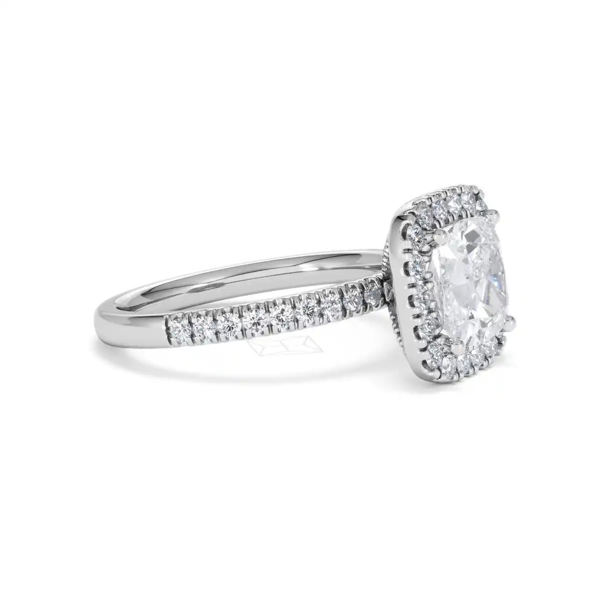 2.60ct Beatrice Lab Diamond Halo Engagement Ring 18K White Gold F/VS1