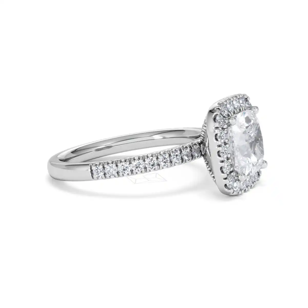 2.60ct Beatrice Lab Diamond Halo Engagement Ring 18K White Gold F/VS1