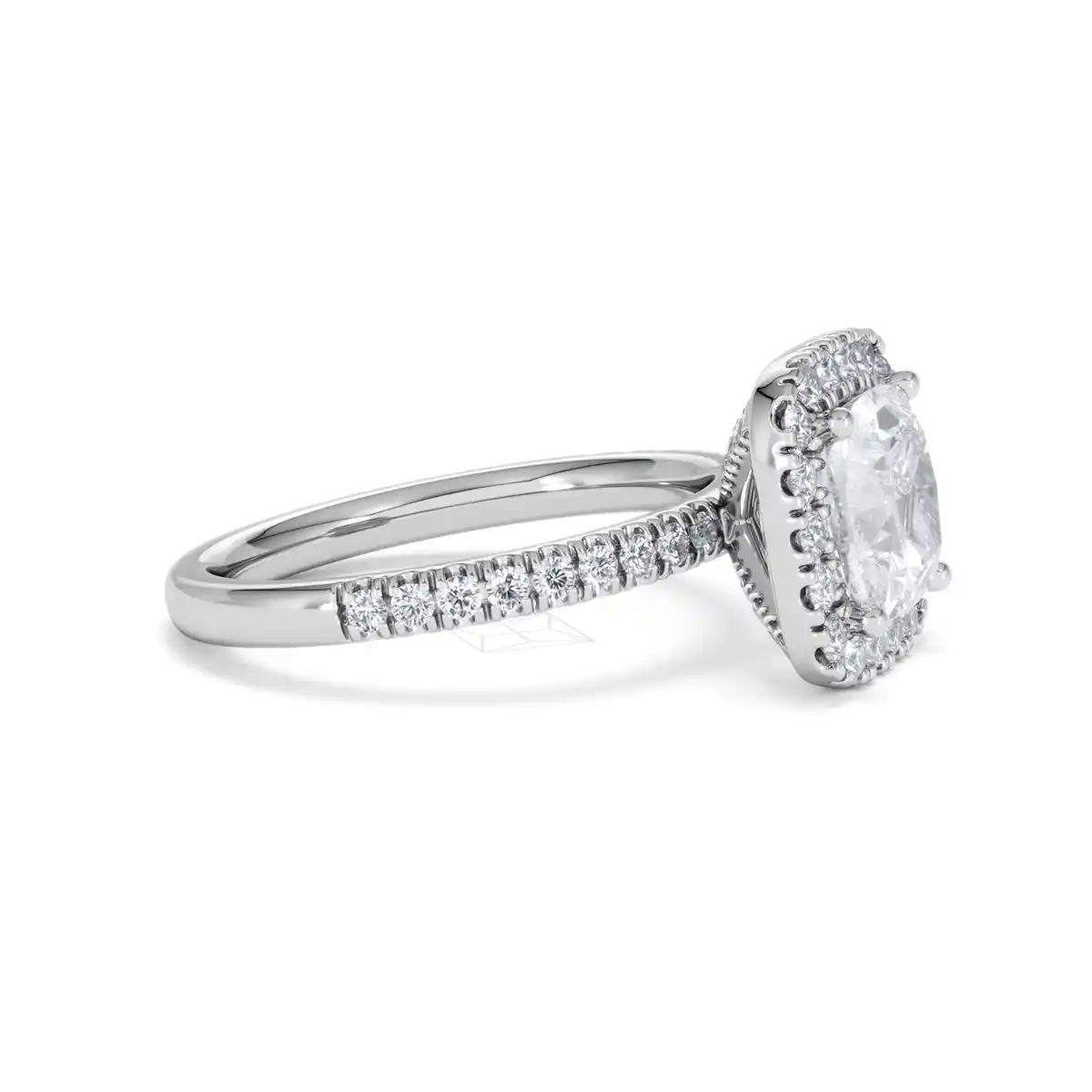 2.60ct Beatrice Lab Diamond Halo Engagement Ring 18K White Gold F/VS1