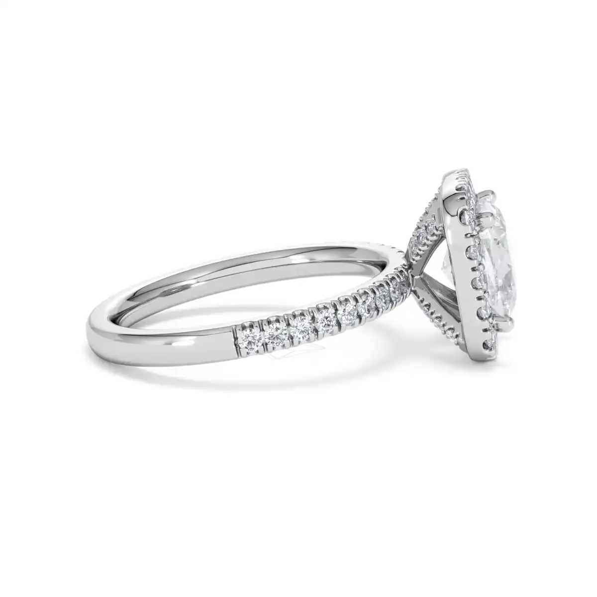2.60ct Beatrice Lab Diamond Halo Engagement Ring 18K White Gold F/VS1