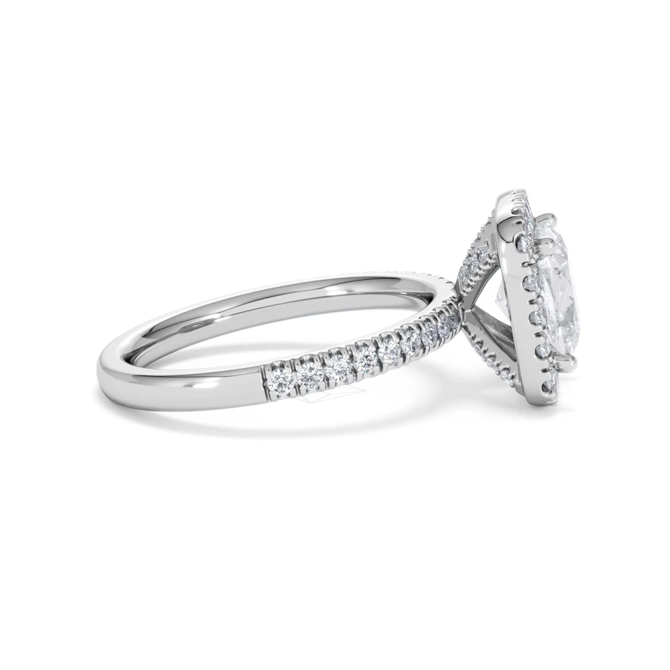 2.60ct Beatrice Lab Diamond Halo Engagement Ring in Platinum F/VS1