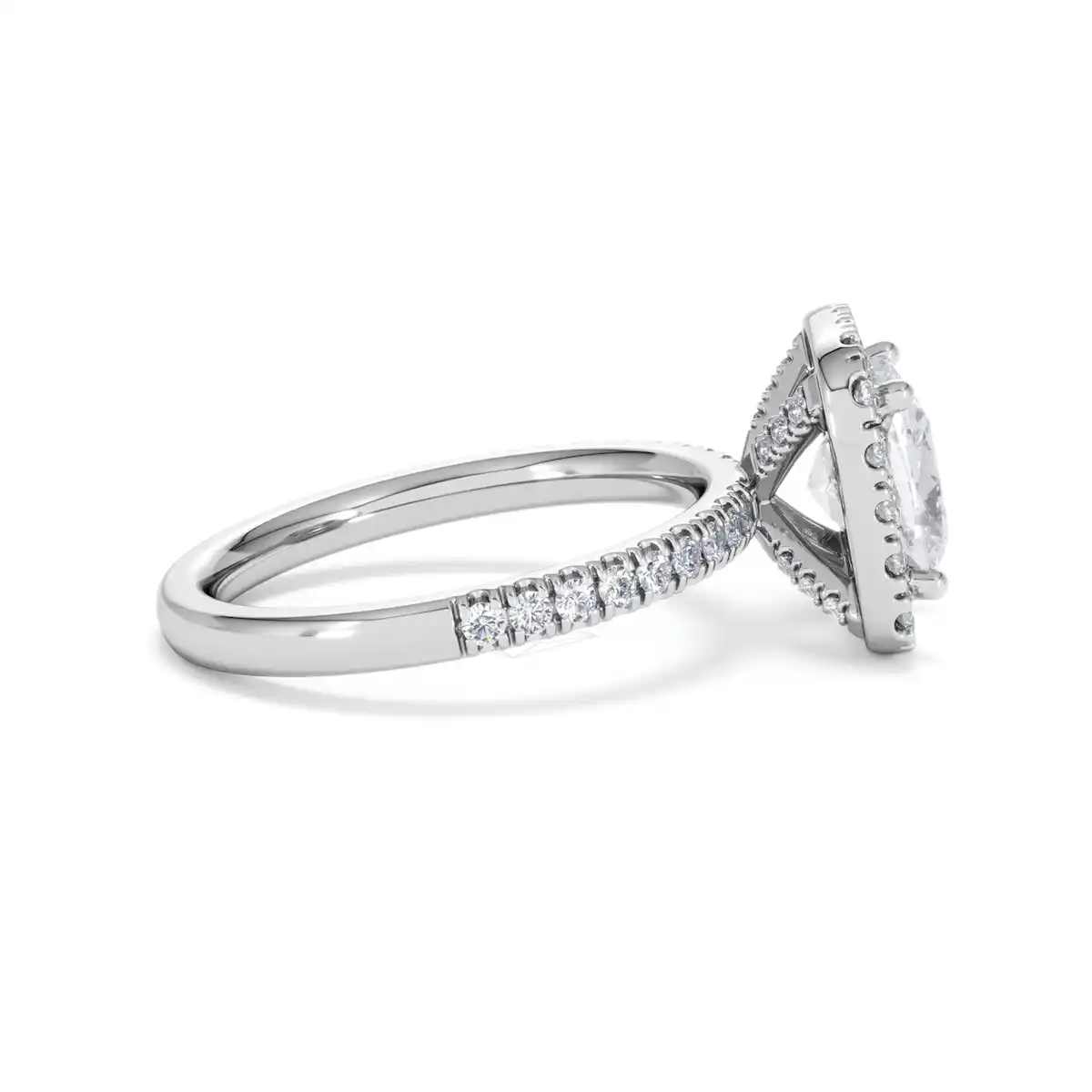 2.60ct Beatrice Lab Diamond Halo Engagement Ring 18K White Gold F/VS1