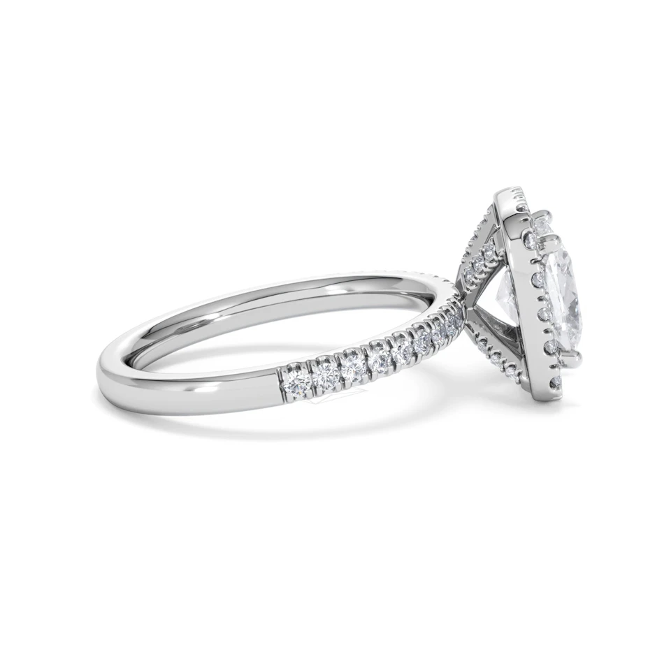 2.60ct Beatrice Lab Diamond Halo Engagement Ring in Platinum F/VS1