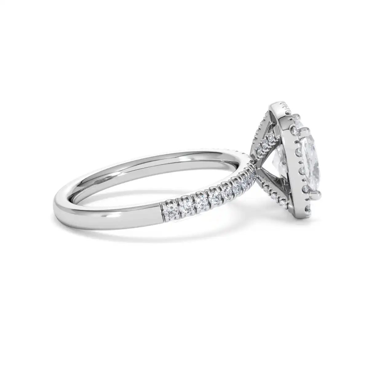 2.60ct Beatrice Lab Diamond Halo Engagement Ring 18K White Gold F/VS1