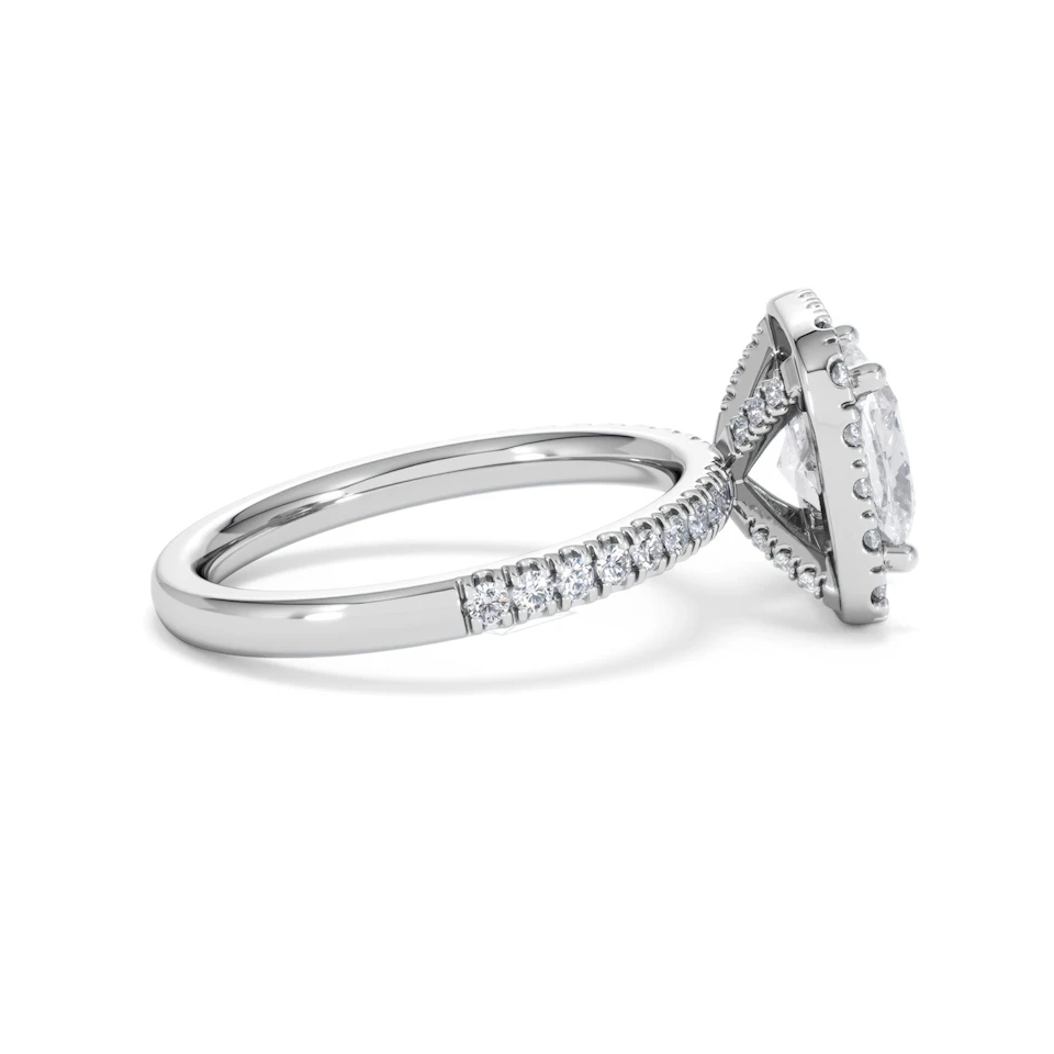 2.60ct Beatrice Lab Diamond Halo Engagement Ring in Platinum F/VS1