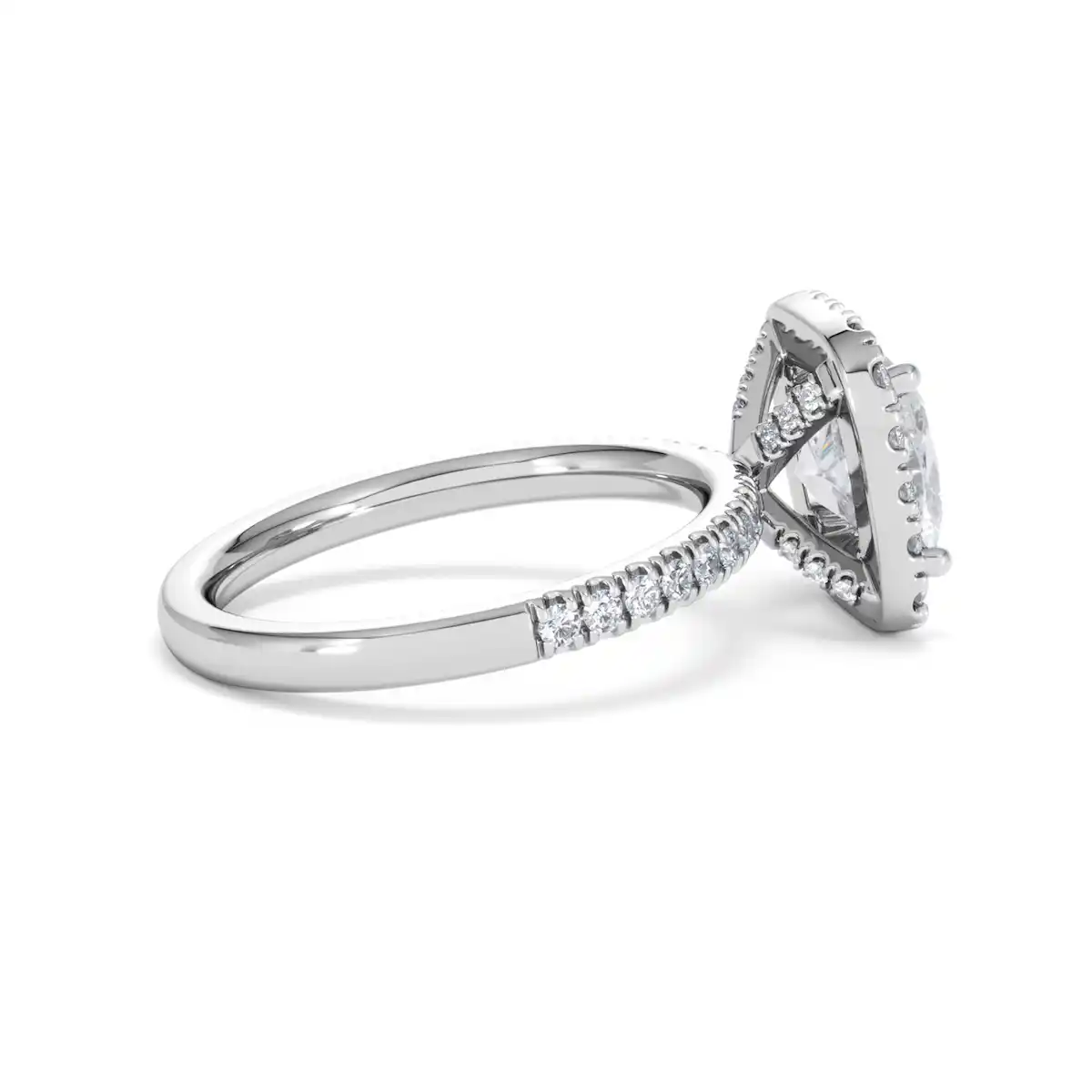 2.60ct Beatrice Lab Diamond Halo Engagement Ring 18K White Gold F/VS1