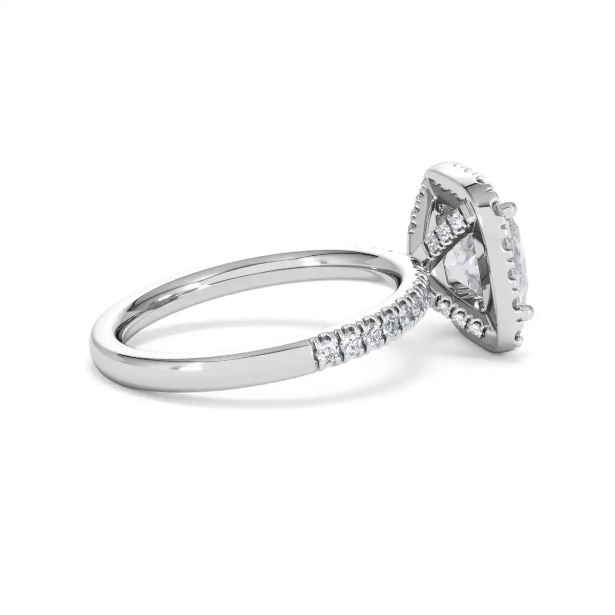2.60ct Beatrice Lab Diamond Halo Engagement Ring 18K White Gold F/VS1