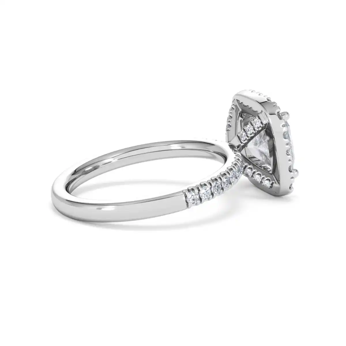 2.60ct Beatrice Lab Diamond Halo Engagement Ring 18K White Gold F/VS1