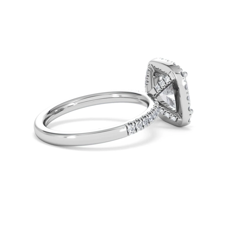 2.60ct Beatrice Lab Diamond Halo Engagement Ring 18K White Gold F/VS1