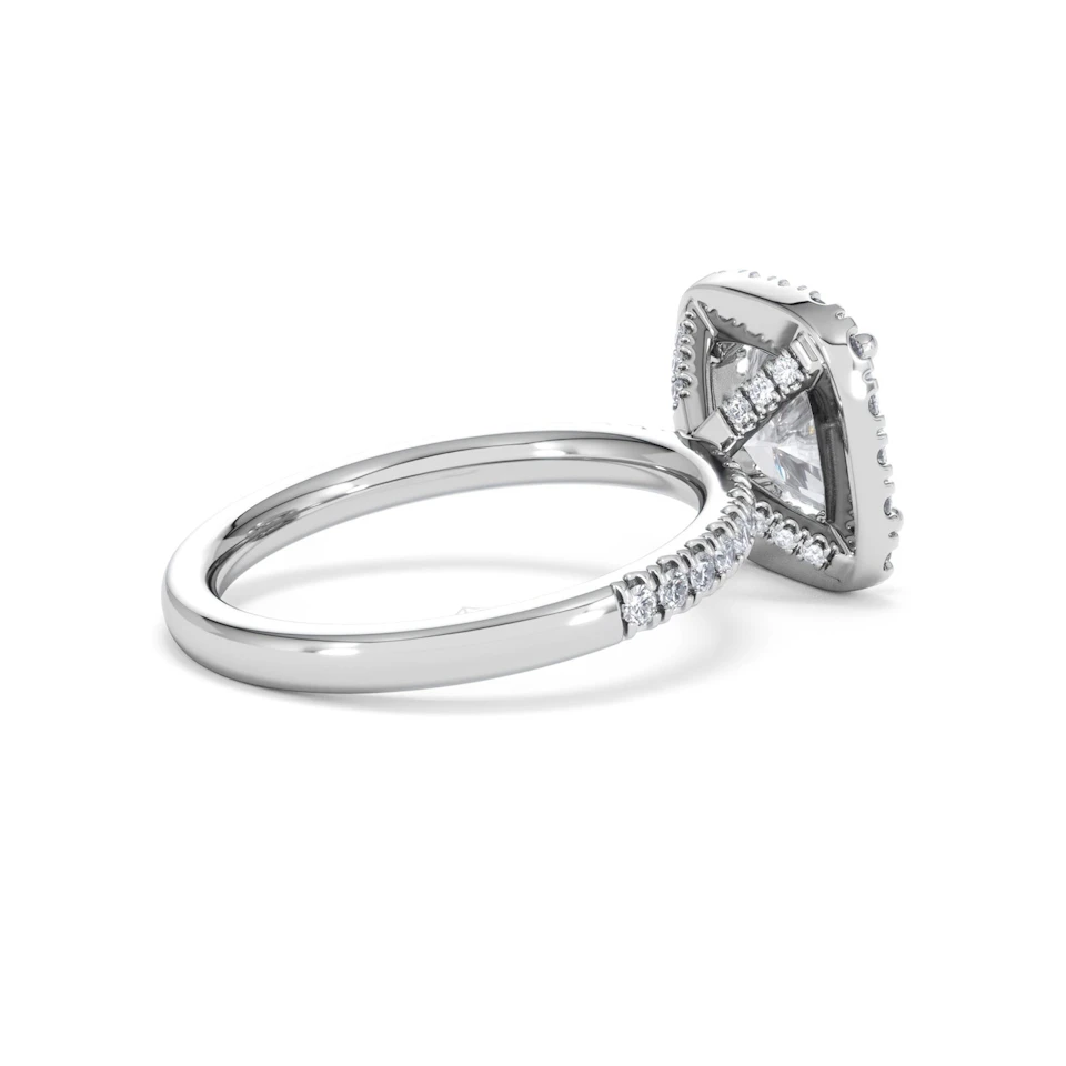 2.60ct Beatrice Lab Diamond Halo Engagement Ring 18K White Gold F/VS1