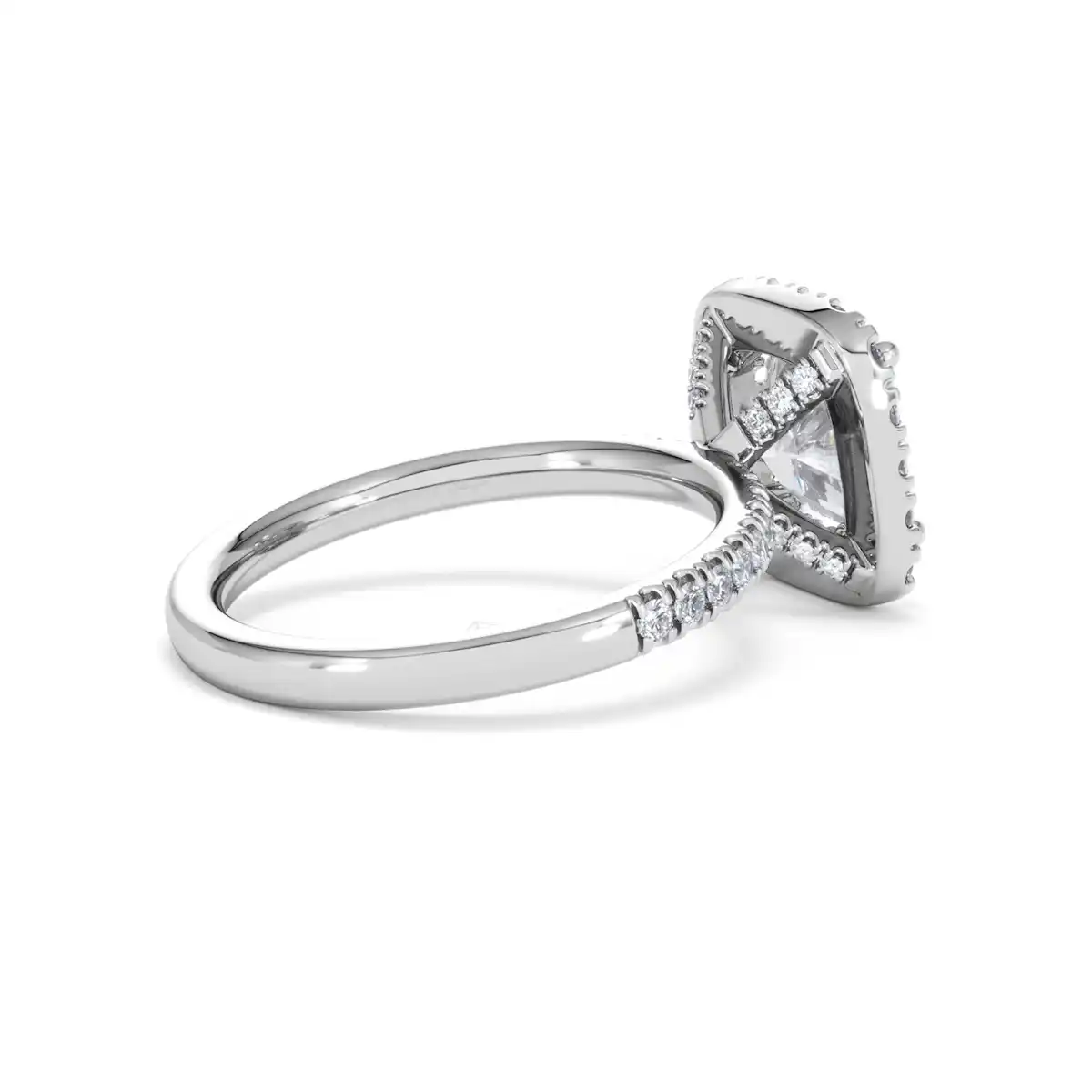 2.60ct Beatrice Lab Diamond Halo Engagement Ring 18K White Gold F/VS1