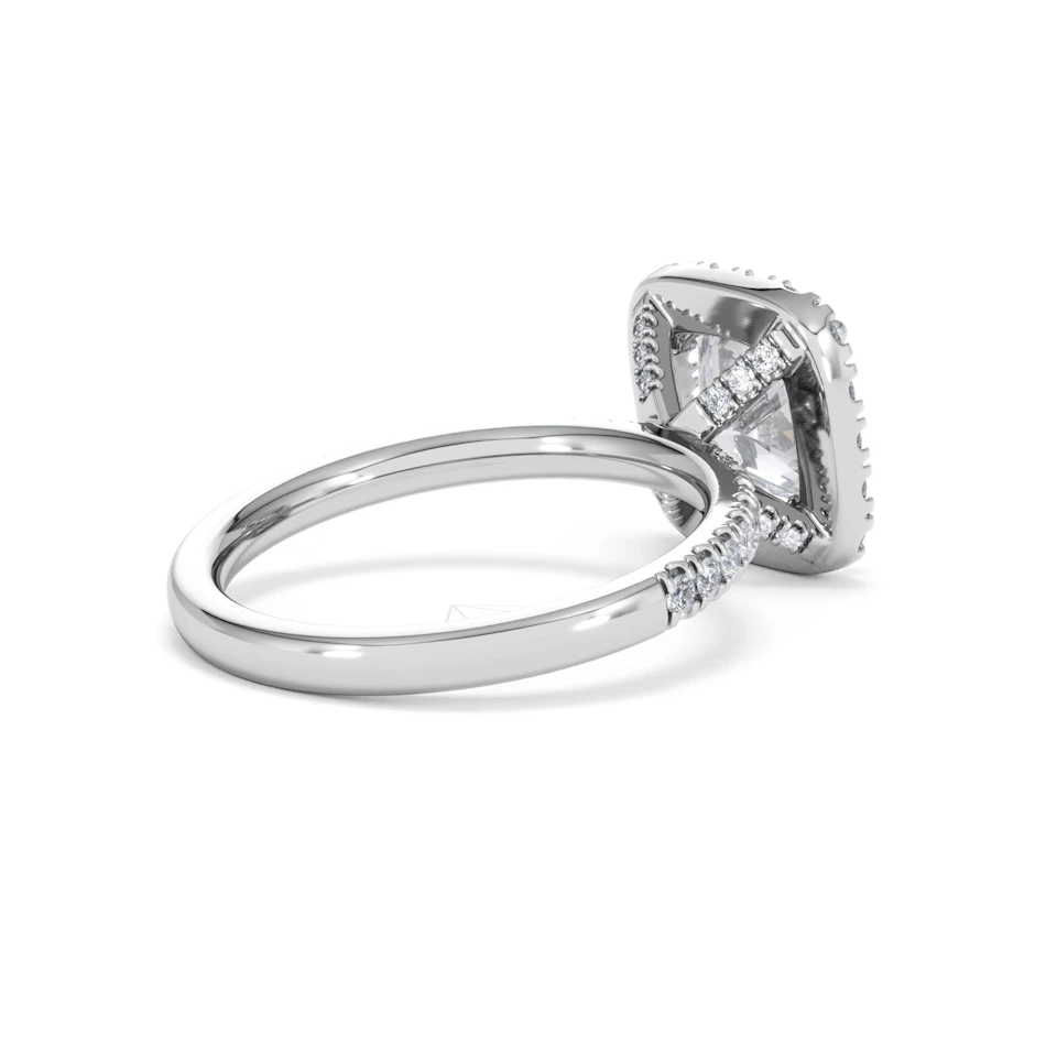 2.60ct Beatrice Lab Diamond Halo Engagement Ring 18K White Gold F/VS1