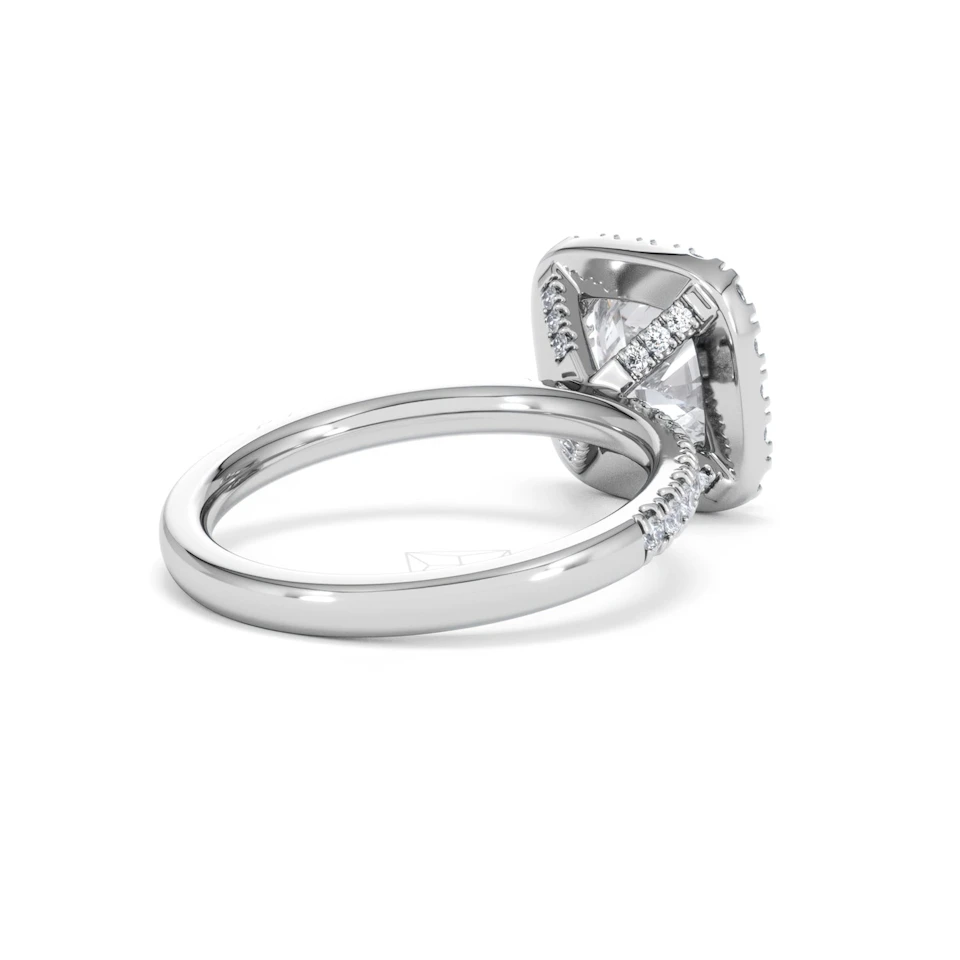 2.60ct Beatrice Lab Diamond Halo Engagement Ring in Platinum F/VS1